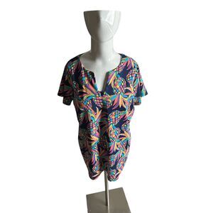 Lulu B Top for Women Pineapples Neon Print Sz M/L* UPF 50 Sun Protection